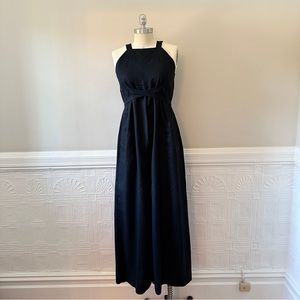 Scanlan Theodore Maxi Linen Jumpsuit Dress, Black Size 4